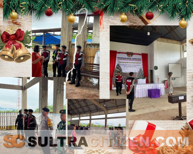 Polres Konawe Utara Turunkan Personelnya Berikan Pengamanan Pelaksanaan Perayaan Ibadah Natal Tahun 2024