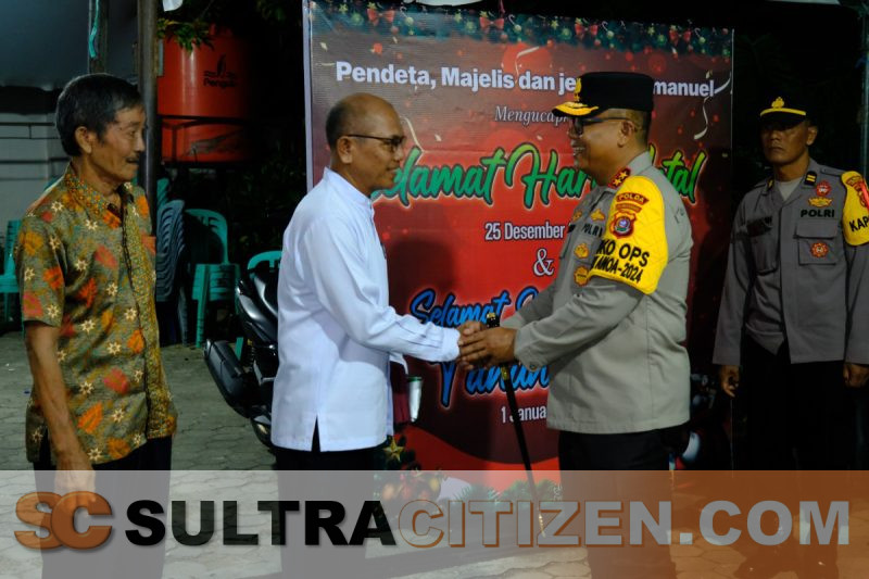 Irjen Dwi Irianto Bersama Forkopimda Sultra Tinjau Perayaan Ibadah Misa Malam Natal 2024 di Wilayah Kendari