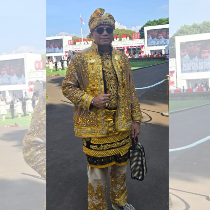 Menyala Abangku..! YM La Ode Riago,SH Sangia Kobenteno Tampil Memukau Dengan Busana Adat Kerjaan Muna di HUT-80 RI di Istana Negara